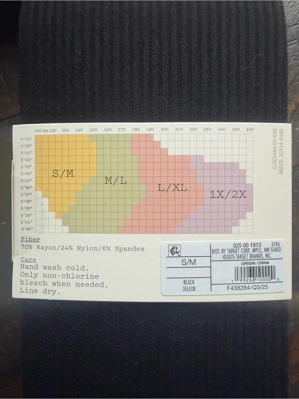 2 pairs! a new day Black Ribbed Sweater Tights